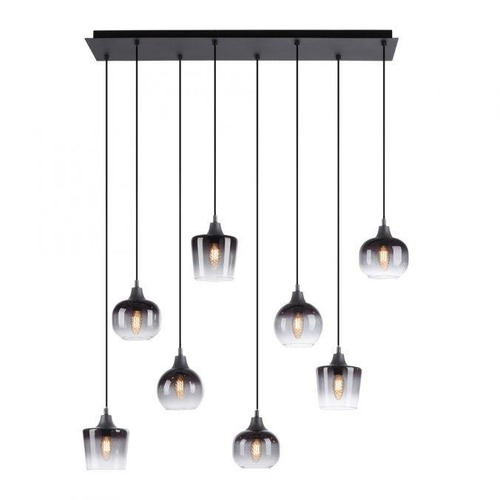 Vícečetná - LD 15426-18 ZEA LED závěsné svítidlo černé 8 ramenné kouřové sklo moderní do interiéru - LEUCHTEN DIREKT / JUST LIGHT - foto 1