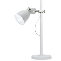 Stolní lampy dekorační - FAN I-LEGEND-L1 BCO Stolní lampa Lume Legend, bílé/niklové, 1 x E27, 38 x 61 cm - FANEUROPE