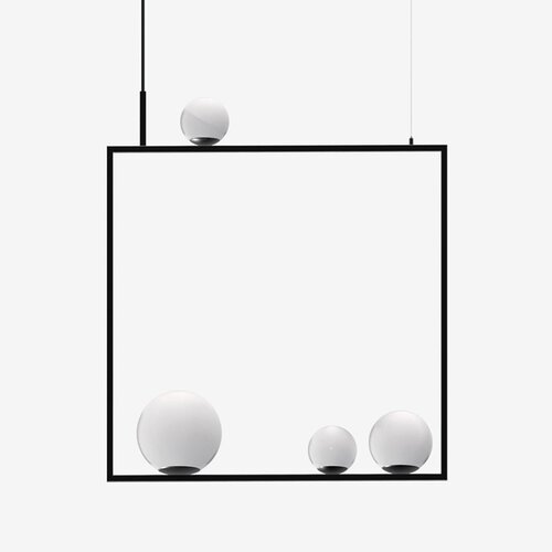Dekorativní - LU ZL2.11.P4.45 Závěsné svítidlo PALA 1x60W + 1x48W + 2x33W G9 sklo černá opál ZL2.11.P4.45 - LUCIS - foto 1
