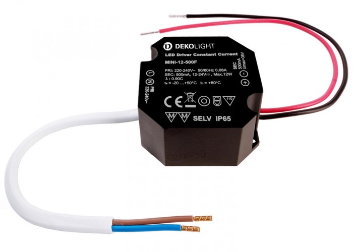 Stabilizovaný proud - IMPR 862236 Deko-Light LED-napájení OCTO, DIM, CC, RSM-12-500T/12W konstantní proud 500 mA IP65 stmívatelné 12-24V DC 6,00-12,00 W - LIGHT IMPRESSIONS - foto 1