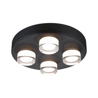 Kruhová - P 79558 Selection Bathroom nástěnné/stropní svítidlo Kame IP44 3000K 230V 4x4,2W černá - PAULMANN