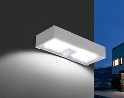 Solární - CEN DOMBI-061230 Venkovní nástěnné solární svítidlo LED DOMINO bílá 6W 3000K IP65 - CENTURY
