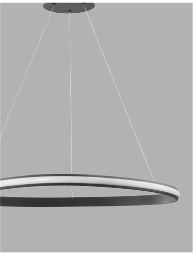 Kruhová - NV 9357064 Závěsné svítidlo ARIES černý hliník a akryl LED 32W 230V 3000K IP20 stmívatelné - NOVA LUCE - foto 1