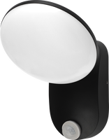 LED nástěnné svítidla - LED nástěnné svítidlo hliník 12W ČERNÉ BODY IP54 + PIR SENSOR