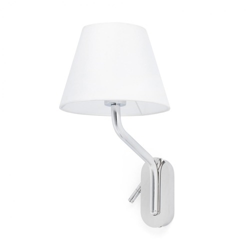 Dekorativní - FARO 24006-10 ETERNA pravá chrom/bílá nástěnná lampa se čtecí lampičkou - FARO - foto 1