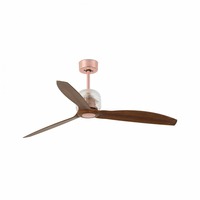 Ventilátory - FARO 33399D DECO FAN M, měď/dřevo, stropní LED ventilátor s DC motorem - FARO