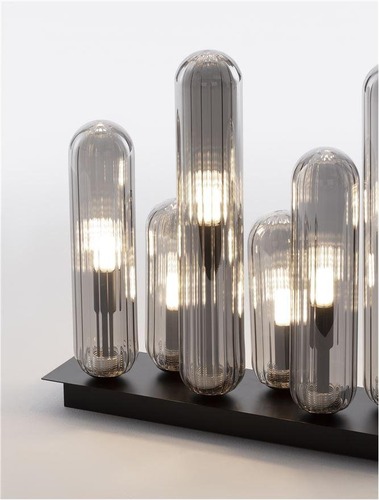 Hranatá - NV 9028854 Stropní svítidlo GUSTAVE lehce kouřově šedé sklo a matná černá G9 6x5W 230V IP20 bez žárovky - NOVA LUCE - foto 1