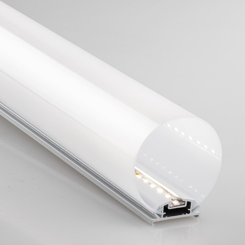 Al profily k přisazení - FAN I-PROFILO-TUBE-2 Profil TUBE, stříbrný, s bílým opálovým difuzorem včetně krytek, 200x6 cm - FANEUROPE - foto 1