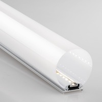 Al profily k přisazení - FAN I-PROFILO-TUBE-2 Profil TUBE, stříbrný, s bílým opálovým difuzorem včetně krytek, 200x6 cm - FANEUROPE