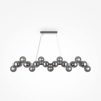 Podélná - M MOD547PL-25CH Závěsné svítidlo Dallas 28W kouřové sklo chrom kov designové - MAYTONI