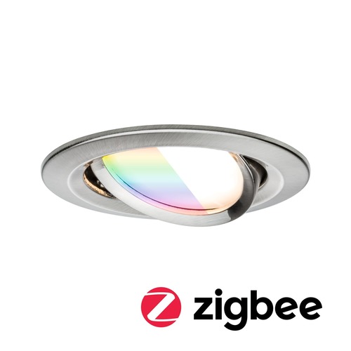 Kruhová - P 92439 LED vestavné svítidlo Nova Coin kruhové 84mm 50° RGBW+ 6W 230V kov kartáčovaný hliník - PAULMANN - foto 1