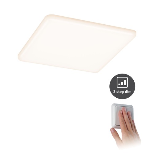 Koupelnová - P 93061 LED vestavné svítidlo Veluna VariFit IP44 3-krokové-stmívatelné hranaté 185x185mm 17W 3.000K satén - PAULMANN - foto 1