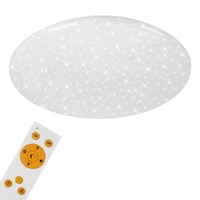 Kruhová - BRILO 3368-016 LED stropní svítidlo hvězdné nebe, CCT, noční světlo, dálkový ovladač, stmívatelné - BRILO