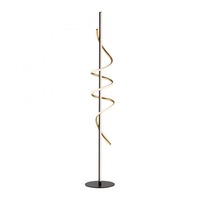 Stojací lampy - LD 19110-68 EMANDA LED stojací svítidlo černé mosaz stmívatelné šňůrový stmívač zakřivené 3000K - JUST LIGHT