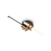 Podélná - BRILO 3953025 BRILONER Tinka stropní svítidlo 78x16 cm - 18W, 2000lm, LED, teplá bílá, černá / dřevo 3953025