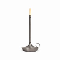 Na stůl - GRAY GP2045-G Designová nabíjecí stolní lampa Wick PRO grafitově šedá 120x260mm LED 1W 2600K IP65 - Graypants