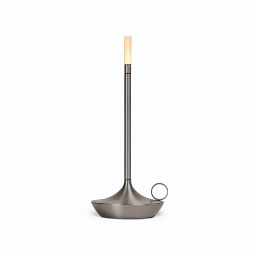 Na stůl - GRAY GP2045-G Designová nabíjecí stolní lampa Wick PRO grafitově šedá 120x260mm LED 1W 2600K IP65 - Graypants - foto 1