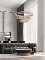 Kruhová - NV 9333069 Závěsné svítidlo AURELIA zlatý kov a křišťál LED 92W 230V 3500K IP20 stmívatelné - NOVA LUCE