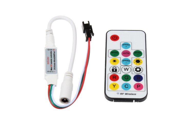 Ovladače Digitálních LED pásků - LED ovladač digitální RF DG17 - foto 1