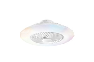 Ventilátory - FAN LED-SKYRON-BT Stropní ventilátorové LED svítidlo Skyron (bílé) 40 W, 4800 lm, CCT, stmívatelné, RGB, RF ovladač, 22,5 x 59,5 cm - FANEUROPE