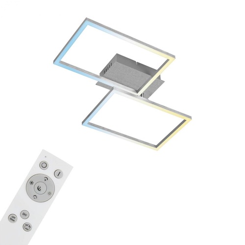Hranatá - BRILO 3511-019 CCT LED stropní svítidlo, 50 cm, 30 W, 3300 lm, hliník - BRILO - foto 1