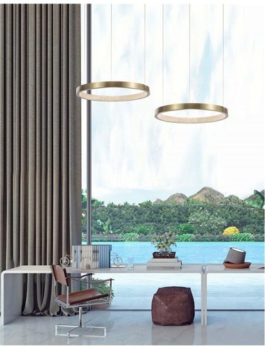 Kruhová - NV 86016808 Závěsné svítidlo VEGAS antický mosazný hliník a akryl LED 18W 3000K IP20 - NOVA LUCE - foto 1