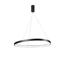 Kruhová - FAN LED-KLAPTON-S85-NER Závěsné LED svítidlo KLAPTON černá, 80 W, 11440 lm, CCT, 85 x 150 cm - FANEUROPE