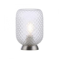 Stolní lampy dekorační - LD 14906-55 REISHI LED stolní lampa stříbrná hra světla rýhované čiré sklo šňůrový vypínač - LEUCHTEN DIREKT / JUST LIGHT