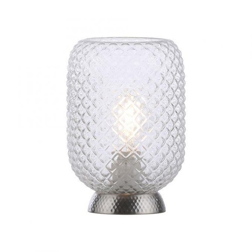 Stolní lampy dekorační - LD 14906-55 REISHI LED stolní lampa stříbrná hra světla rýhované čiré sklo šňůrový vypínač - LEUCHTEN DIREKT / JUST LIGHT - foto 1