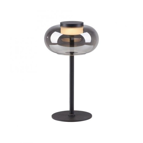 Stolní lampy dekorační - LD 15470-18 Kolekce Schöner Wohnen stolní lampa SIA černá, kouřové sklo, šňůrový vypínač, 3000K - JUST LIGHT - foto 1