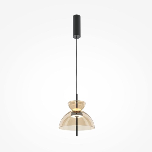 Dekorativní - M MOD185PL-L12CG3K2 Závěsné svítidlo Bangkok 3000K 12W 1300lm černá/zlatá kov/sklo teplá bílá - MAYTONI - foto 1