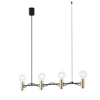 Dekorativní - FAN I-AXON-S4 Závěsné svítidlo Axon, černé/zlaté, 4 x E27, 89 x 120 cm - FANEUROPE