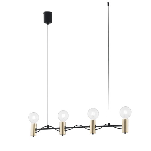 Dekorativní - FAN I-AXON-S4 Závěsné svítidlo Axon, černé/zlaté, 4 x E27, 89 x 120 cm - FANEUROPE - foto 1