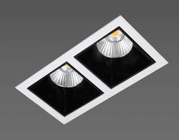Hranatá - BPM 20131.01.RF.WH-BK.25.ST.9.27 Zápustné svítidlo BASIT MONET CREE 2x12W 155x82mm 25º bílá / černá 2700K - BPM