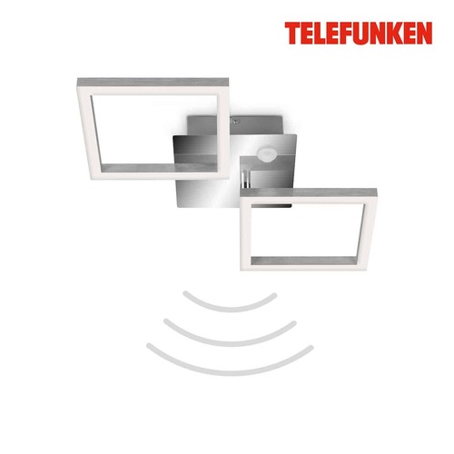 Hranatá - TF 318508TF TELEFUNKEN LED stropní svítidlo s čidlem, 47 cm, 12 W, chrom-hliník - BRILONER - foto 1