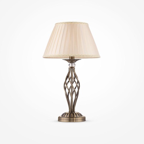 Stolní lampy dekorační - M RC247-TL-01-R Stolní lampa Grace 40W E14 béžová kov/organza/křišťál - MAYTONI - foto 1