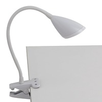 Stolní lampy dekorační - FAN LEDT-HEGEL-WHITE Stolní lampa LED HEGEL bílá s klipem 3,7 W 450 lm 4000 K 9,5x9,5x33 cm - FANEUROPE