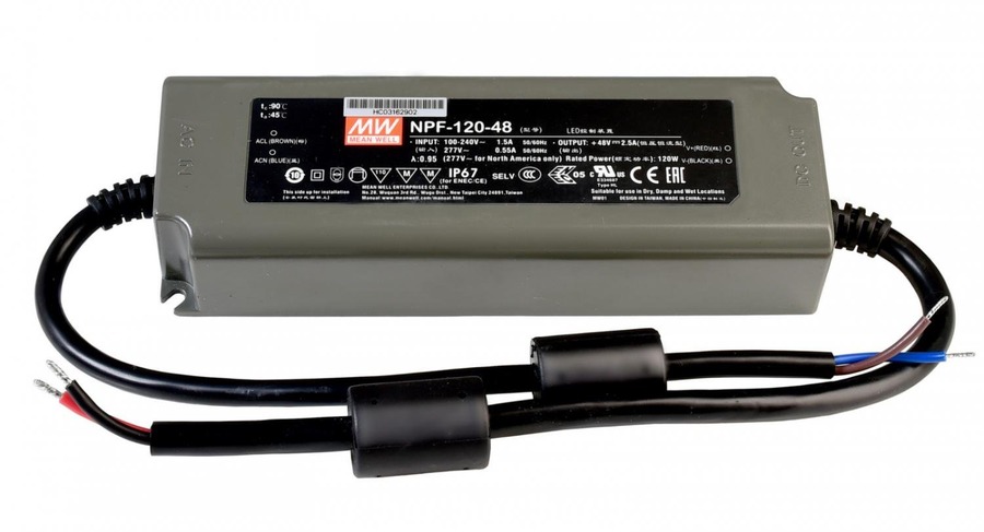 Stabilizované napětí - IMPR 872108 Meanwell napájení CV, NPF-120-48 konstantní napětí 0-2500 mA IP67 48V DC 120,00 W - DEKOLIGHT - foto 1