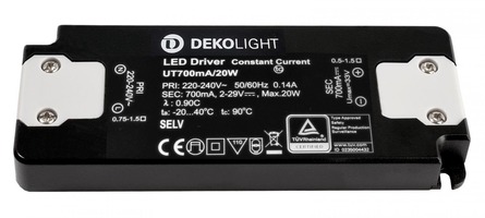 Stabilizovaný proud - IMPR 862228 Deko-Light LED-napájení FLAT, CC, UT700mA/20W konstantní proud 700 mA IP20 2-29V DC 1,40-20,00 W