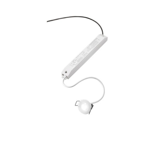 Kruhová - FAN INC-HELP-R37 Zápustné svítidlo LED Help, bílé, polykarbonát, 1,2 W, 130 lm, 4000 K, nouzová baterie 3 h, 3,7 x 3,7 x 2,6 cm - FANEUROPE - foto 1