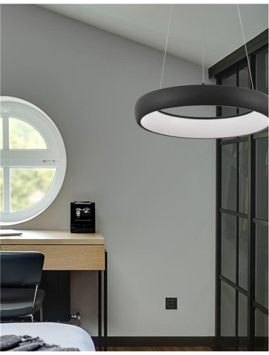 Kruhová - NV 8105620 Závěsné svítidlo ALBI černý hliník a akryl LED 32W 230V 3000K IP20 stmívatelné - NOVA LUCE - foto 1