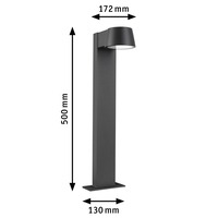Sloupková - P 94715 LED stojací svítidlo Capea neláká hmyz IP44 500mm 2200K 6W 230V 98° černá hliník - PAULMANN