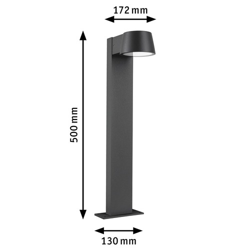 Sloupková - P 94715 LED stojací svítidlo Capea neláká hmyz IP44 500mm 2200K 6W 230V 98° černá hliník - PAULMANN - foto 1