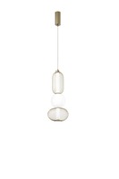 Subtilní - FAN LED-INKAS-S3-ORO Závěsné LED svítidlo Inkas (zlaté, sklo) 21 W, 2460 lm, CCT 3000 / 3500 / 4000 K, 22 x 227 cm - FANEUROPE