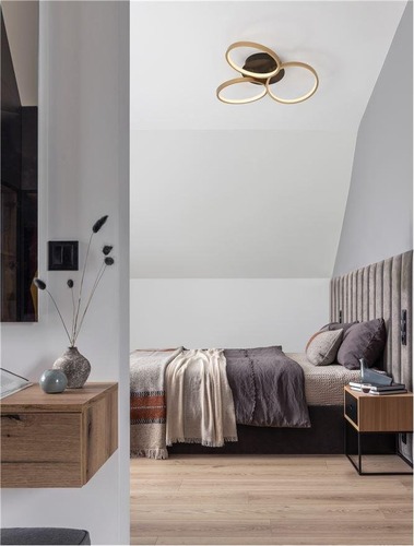 Kruhová - NV 9248112 Stropní svítidlo ELIZE černá a mosazná zlatá ocel, hliník a silikon LED 28W 230V 3000K IP20 stmívatelné - NOVA LUCE - foto 1