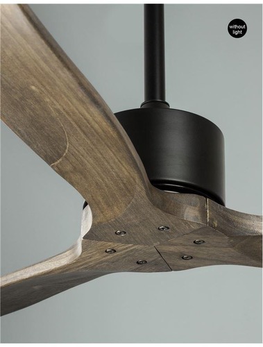 Ventilátory - NV 5231301 Stropní ventilátor VENTO tělo z oceli černá a dřevěné listy - NOVA LUCE - foto 1