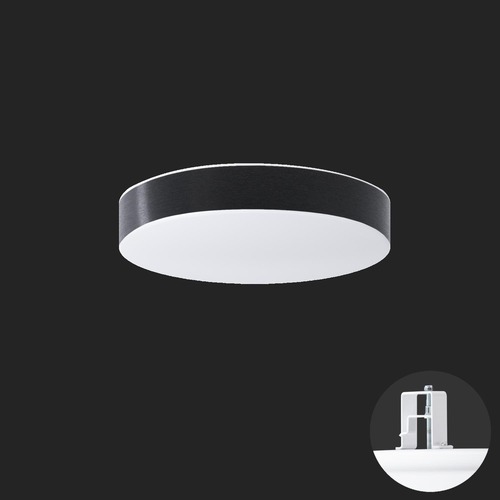 Koupelnová - OS DEL69864 DELIA CV1 stropní/nástěnné plastové polovestavné svítidlo bílá / bílo - černá IP44 4000 K 19W LED HF nouzové kombinované 3 h (původní kód OS 69864) - OSMONT - foto 1