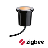 Zapuštěná - P 94588 Plug &amp; Shine LED zemní svítidlo Smart Home Zigbee zlaté světlo spot neláká hmyz IP65 CCT 4,6W černá/ocel - PAULMANN