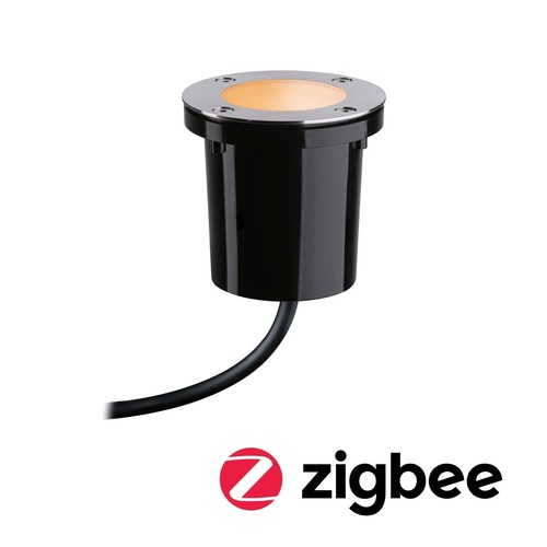 Zapuštěná - P 94588 Plug &amp; Shine LED zemní svítidlo Smart Home Zigbee zlaté světlo spot neláká hmyz IP65 CCT 4,6W černá/ocel - PAULMANN - foto 1