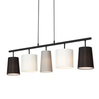 Podélná - BRILO 4009-055 Závěsné svítidlo, 96 cm, max. 40 W, černá-bílá-šedá - BRILO